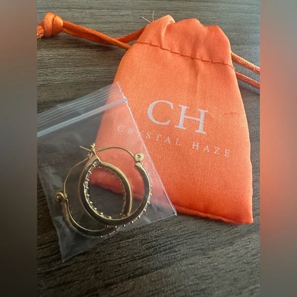 Crystal Haze Mini Serena Hoops - Clear - Picture 8 of 8